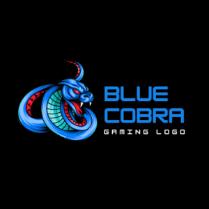 Blue Illustrative Cobra Gaming Logo
