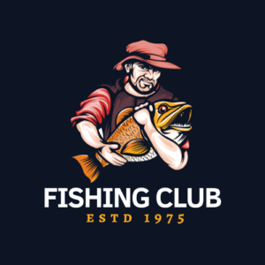 Colorful Abstract Mascot Fishing Club Logo