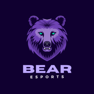 Purple Illustrative Mascot Bear Logo